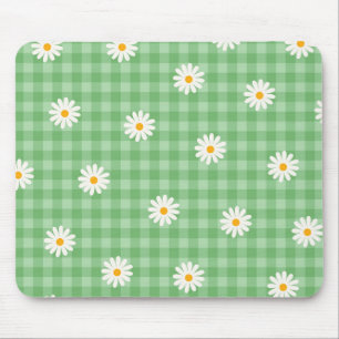 Tapis De Souris Motif de  de Fleur En vichy à carreaux verts
