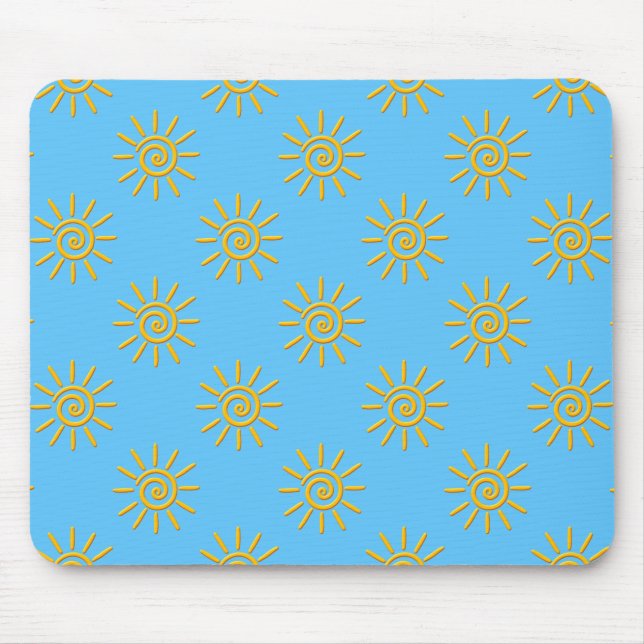 Tapis De Souris motif de dessin 3D Jaune Sun (Devant)