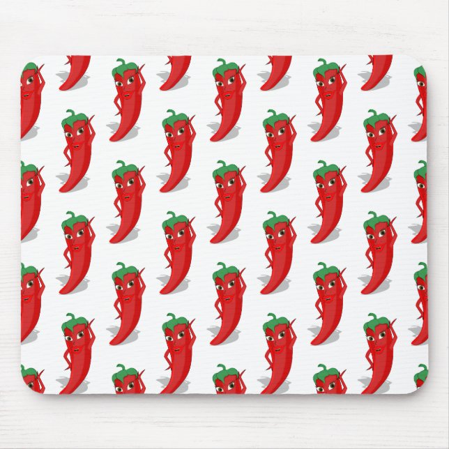 Tapis De Souris Motif de dessin animé Red Pepper Diva (Devant)