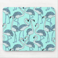 Motif de Flamants roses Turquoise rayé