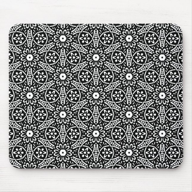 Tapis De Souris Motif de fleur géométrique (Devant)