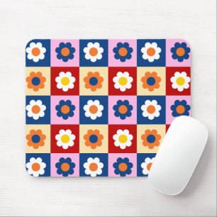 Tapis De Souris Motif de fleurs colorées rétro mignon