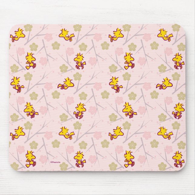 Tapis De Souris Motif de fleurs de cerisiers roses Woodstock (Devant)