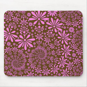 Tapis De Souris Motif de fleurs roses et marron chocolat