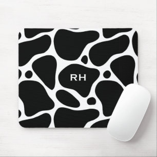 Tapis De Souris Motif de girafe abstraite noir et blanc