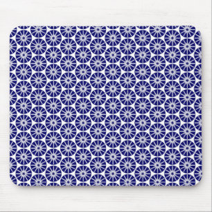 Tapis De Souris Motif de la roue étoile - bleu marine sur blanc