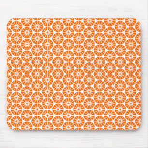Tapis De Souris Motif de la roue étoile - orange sur blanc