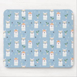 Tapis De Souris Motif de lama de lunettes de soleil d'arc-en-ciel