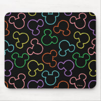 Motif de lancer d'icône de Mickey Mouse néon