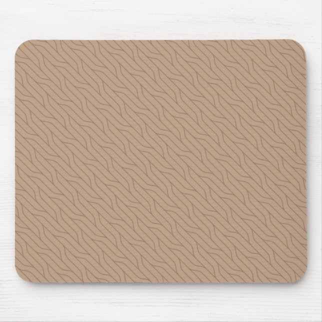 Tapis De Souris Motif de ligne Brown Wavy Mousse en mosaïque beige (Devant)