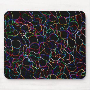 Tapis De Souris Motif de ligne courbe multicolore Neon -COOL