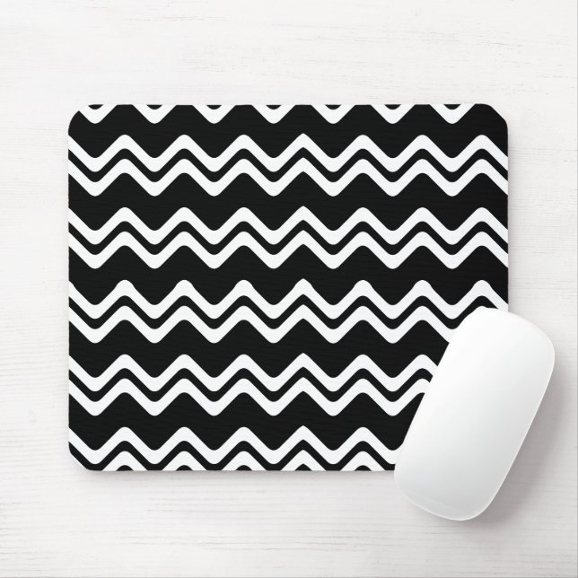 Tapis De Souris Motif de ligne double couleur Zig Zag (Avec souris)