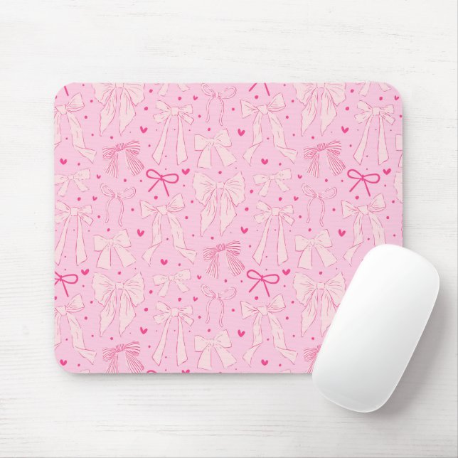 Tapis De Souris Motif de lignes blanches roses (Avec souris)