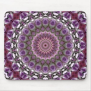 Tapis De Souris Motif de mandala en kaléidoscope rose améthyste