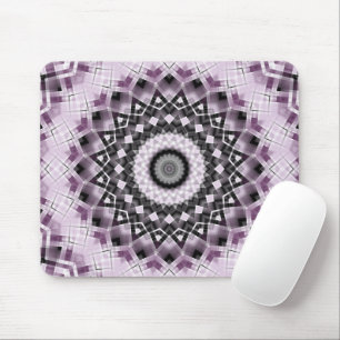 Tapis De Souris Motif de mandala géométrique violet et noir