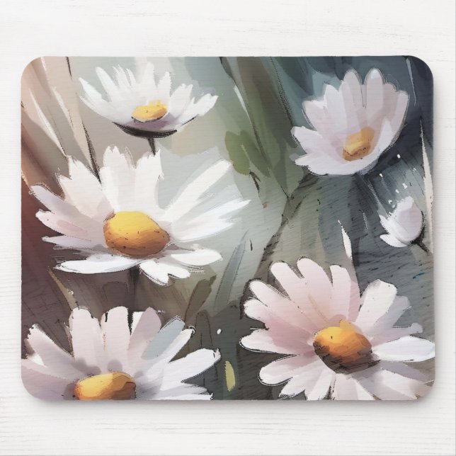 Tapis De Souris Motif de marguerites aquarelles (Devant)