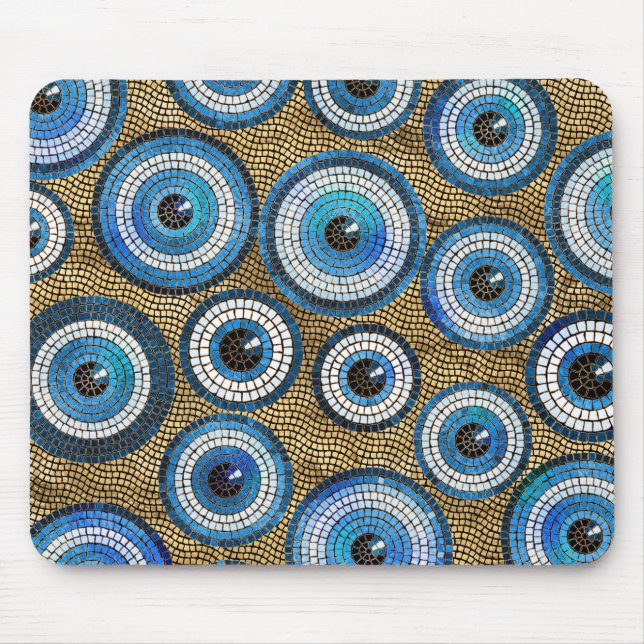 Tapis De Souris Motif de mosaïque de l'oeil maléfique (Devant)