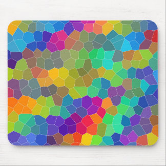 Tapis De Souris Motif de mosaïque lumineux et coloré de polygone