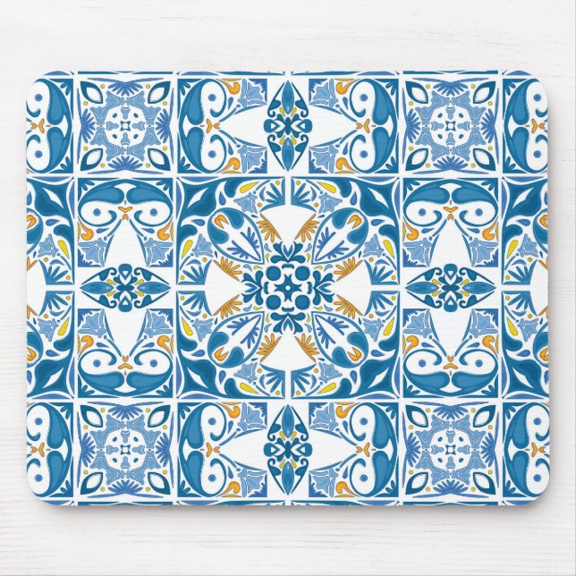 Tapis De Souris Motif de mosaïque portugaise (Devant)