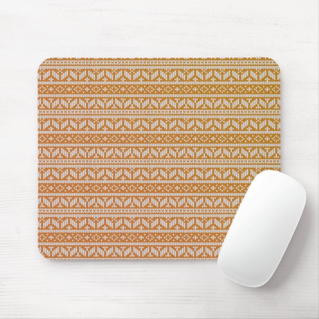 Tapis De Souris Motif de Noël Knit Knit Knit Cross Wool | (Avec souris)
