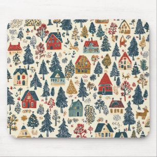 Tapis De Souris Motif de Noël vintage Woodland (20)