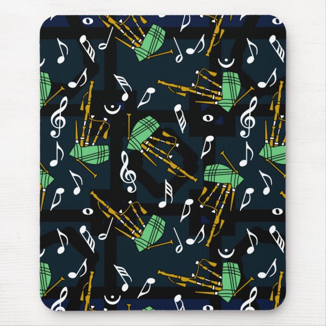 Tapis De Souris Motif de note musicale Bagpipes (Devant)