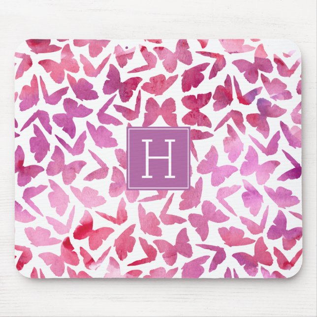 Tapis De Souris Motif de papillons violets (Devant)