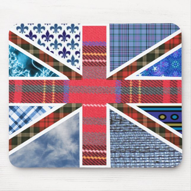 Tapis De Souris Motif de patchwork d'Union Jack (Devant)