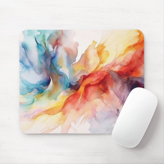 Tapis De Souris Motif de peinture aquarelle (Avec souris)