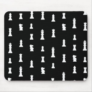 Tapis De Souris Motif de pièces d'échecs - noir et blanc