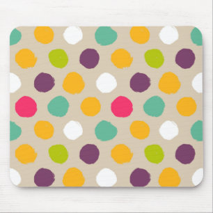 Tapis De Souris Motif de point tiré par la main de polka