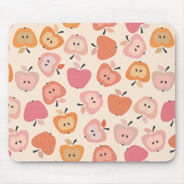 Tapis De Souris Motif de pomme rose et orange mignon (Devant)