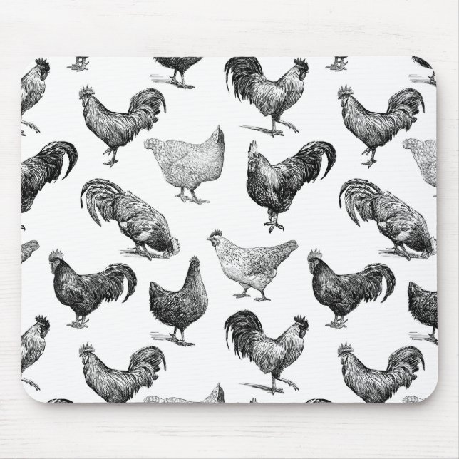 Tapis De Souris Motif de poulet de la ferme Retro Country (Devant)