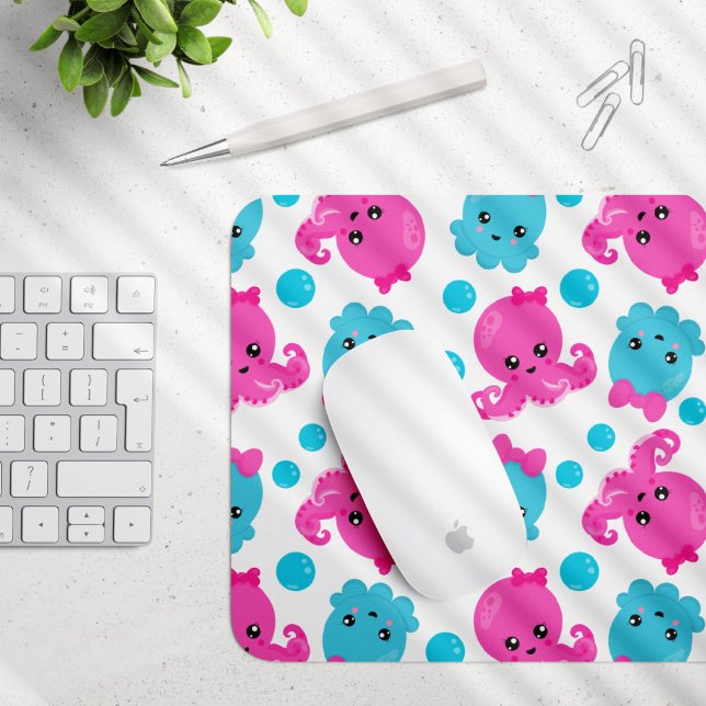 Tapis De Souris Motif de poulpe, poulpe mignonne, Animaux de mer (Créateur téléchargé)