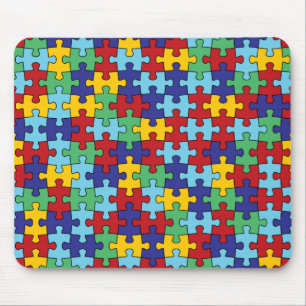 Tapis De Souris Motif de puzzle sensibilisation sur l'autisme