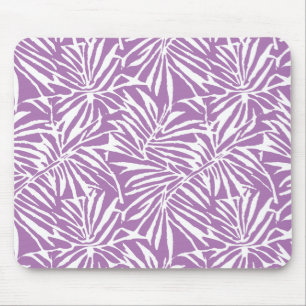 Tapis De Souris Motif de répétition Pale Purple Tropical Leaf
