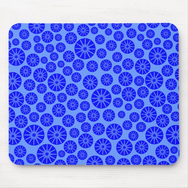 Tapis De Souris Motif de roue étoilé - Bleu sur Bleu 6699FF (Devant)