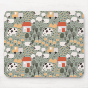 Tapis De Souris Motif de scène de ferme mignonne
