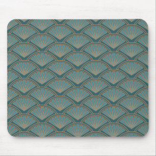 Tapis De Souris Motif de style Art déco en bleu turquoise