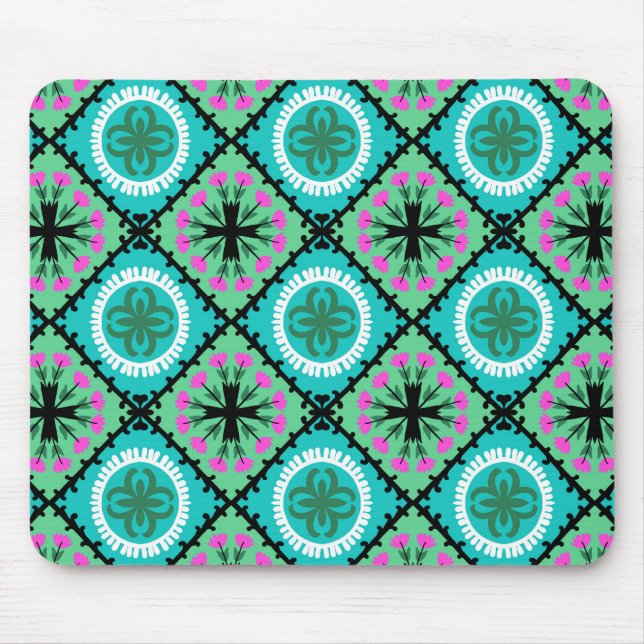 Tapis De Souris Motif de Suzani aux motifs ouzbek et kazakh (Devant)