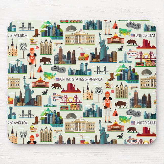 Tapis De Souris Motif de symboles des Etats-Unis (Devant)