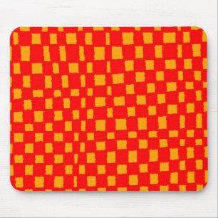 Tapis De Souris Motif de tableau de bord orange et rouge À damiers