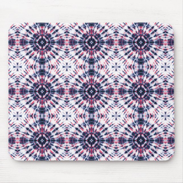 Tapis De Souris Motif de teinture bleu et rouge (Devant)