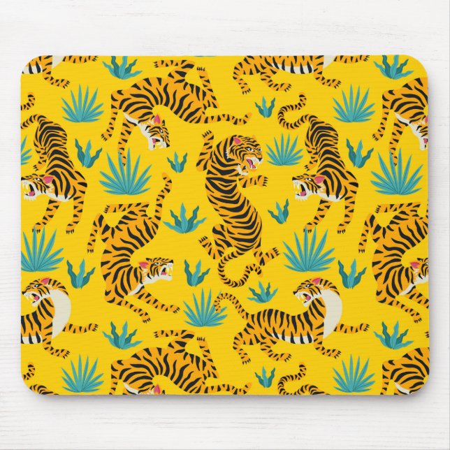 Tapis De Souris Motif de tigre d'or asiatique (Devant)