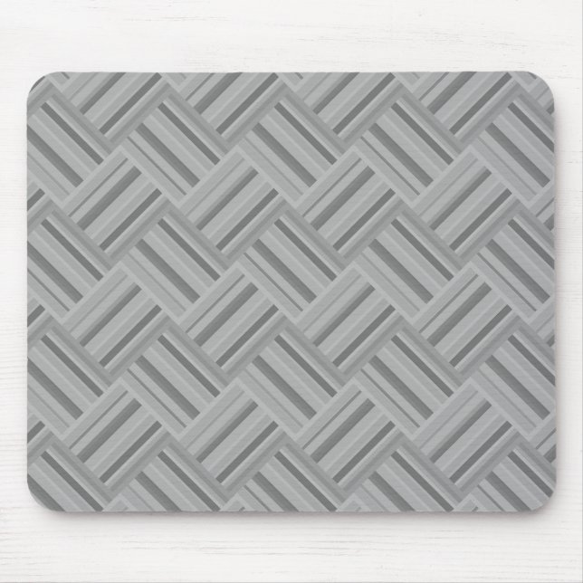 Tapis De Souris Motif de tissage en diagonale rayures grises (Devant)