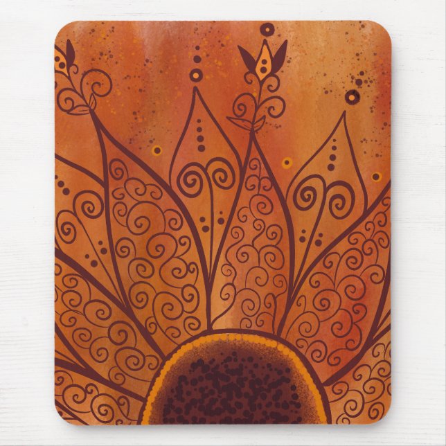Tapis De Souris Motif de tournesol Abstrait (Devant)