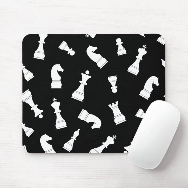 Tapis De Souris Motif d'échecs noir et blanc unique (Avec souris)