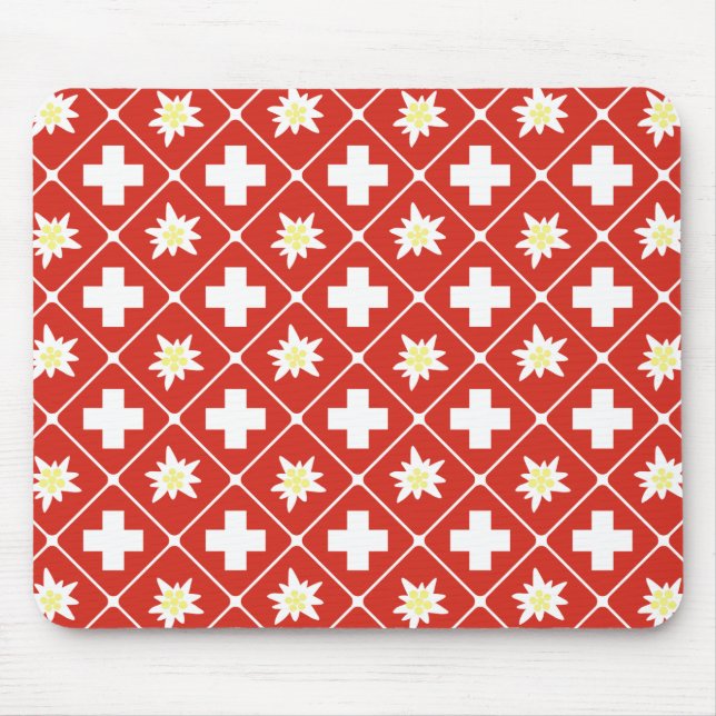 Tapis De Souris Motif d'edelweiss de la Suisse (Devant)
