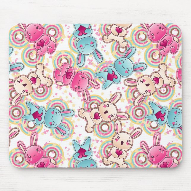Tapis De Souris Motif d'enfant de Kawaii avec des griffonnages (Devant)