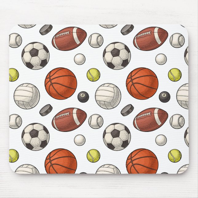 Tapis De Souris Motif d'équipements sportifs (Devant)